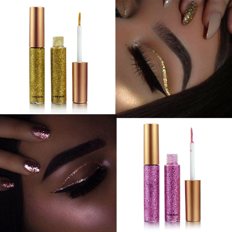 HANDAIYAN Brand 1 Pcs Glitter Liquid Eyeliner Pen 10 Colors Metallic Shine Eye Shadow & Liner Combination Pencil Eyes Makeup