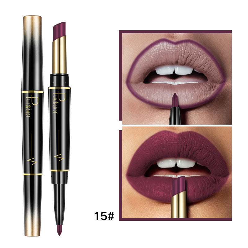 Matte Double-headed Lipstick Lip Liner Lip Lacquer