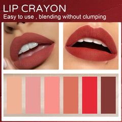 6-color Matte Lip Liner Outline Natural